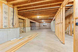 View of unfinished below grade area