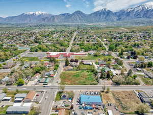 Bird's eye view of a mountain backdrop