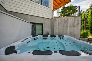Exterior view of a hot tub