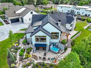 Aerial view of residential area