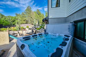 Exterior view of a hot tub