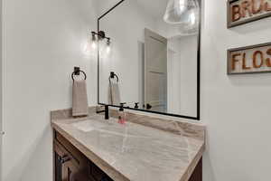 Bathroom featuring vanity