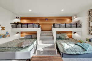 Bedroom with recessed lighting