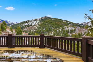 Deck featuring a mountain view
