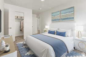 Bedroom with recessed lighting