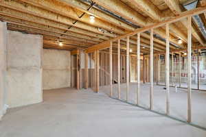 View of unfinished basement