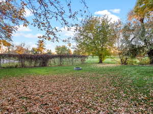 View of fenced backyard