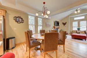 Dining area with relaxing living space beyond