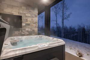 Miscellaneous room with a hot tub