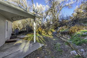 View of yard with a patio