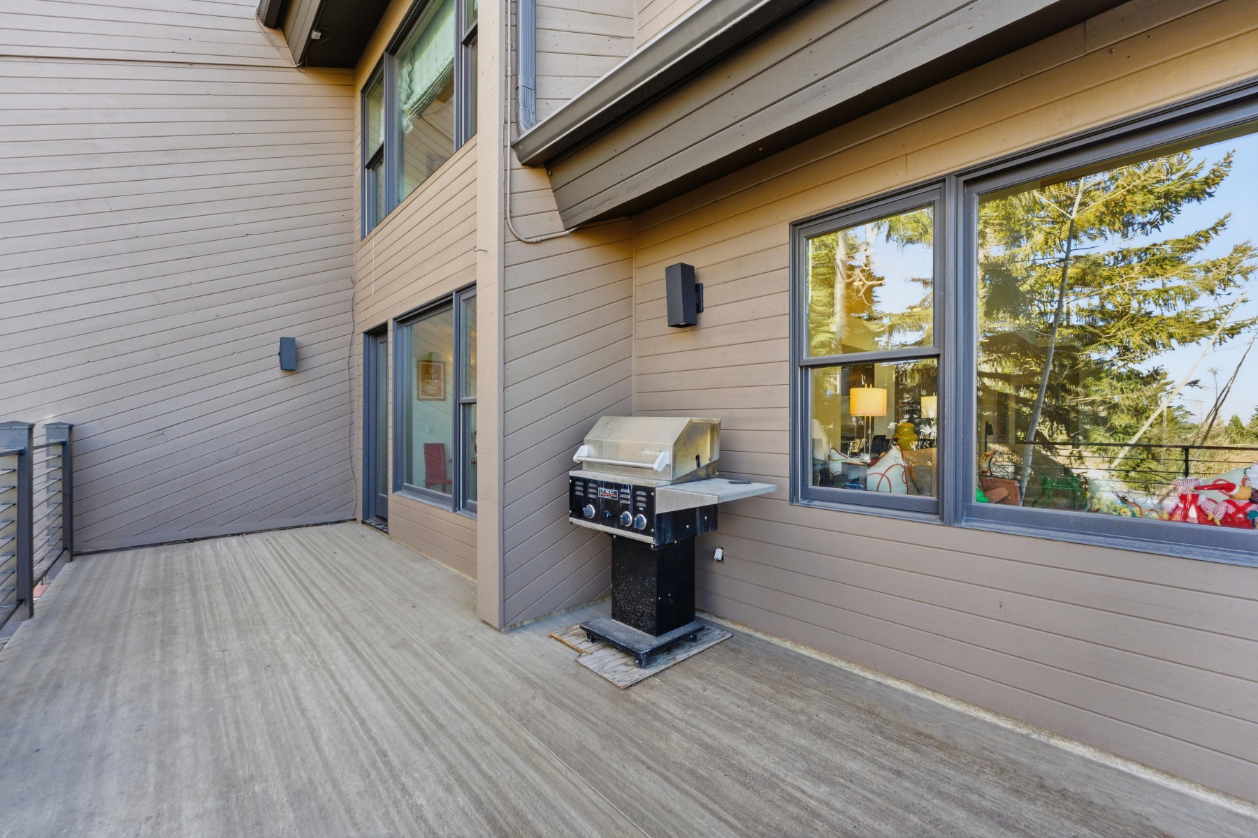 Wooden terrace with grilling area