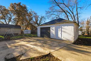 Garage with driveway
