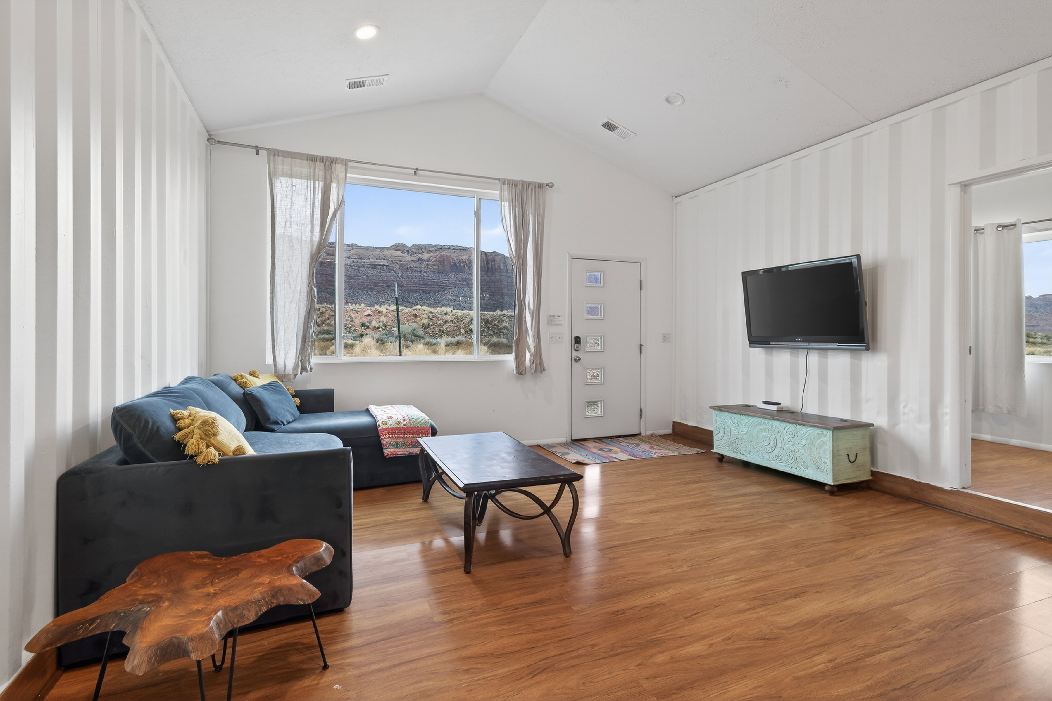 Living room featuring wood finished floors