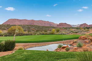 Mountain view with a golf club