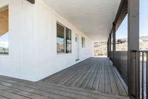 View of wooden deck