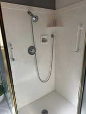 Bathroom featuring a stall shower