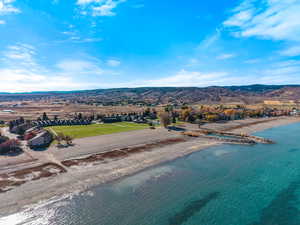 Drone / aerial view of a water and mountain view