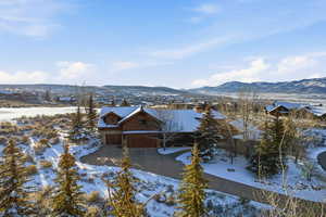 View of front of home with a mountain view