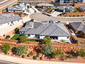 Aerial view of residential area