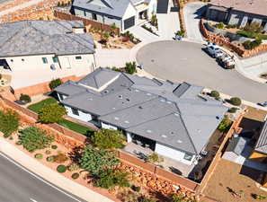 Aerial view of residential area
