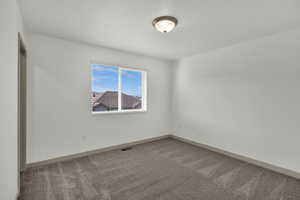 Carpeted empty room with baseboards