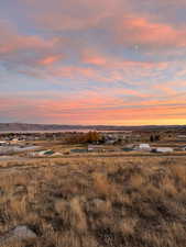Nature at dusk featuring a mountain view