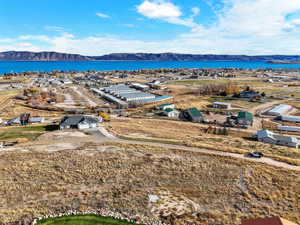 Drone / aerial view of a water and mountain view