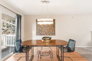 Dining area with baseboards