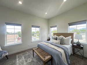 Bedroom featuring carpet and recessed lighting