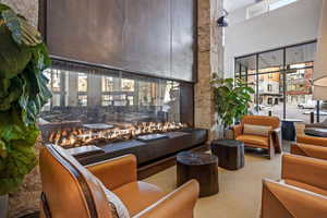 Lobby with a high ceiling