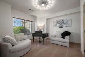 Office space with carpet