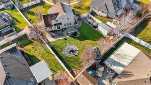 Aerial view of residential area