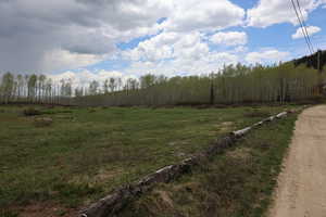 View of grassy yard featuring a view of countryside
