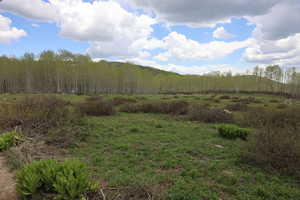 View of mountain background featuring rural landscape