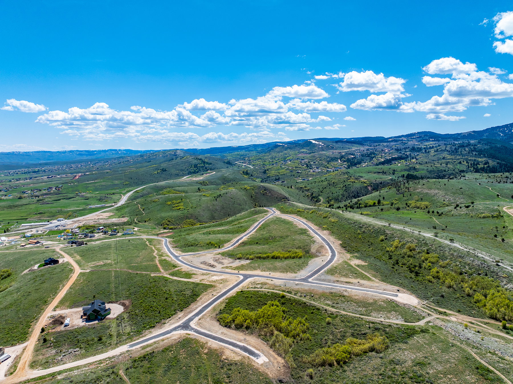 Bird's eye view of a mountain backdrop