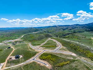 Bird's eye view of a mountain backdrop