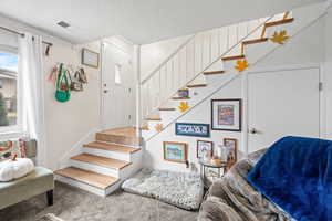 Notice the closet under the stairs.