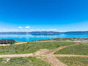 Water view with a mountainous background