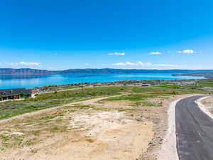 Water view with a mountainous background