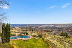 Drone / aerial view of a pool