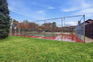 View of tennis court