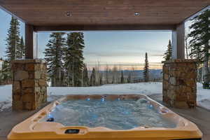 Exterior view of a hot tub