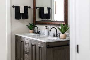 Full bathroom with double vanity