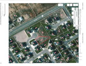 Outline of property in cul de sac