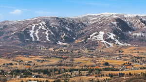 View of mountains with Nordic Valley Ski area in the background