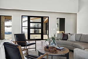 Living room featuring wood finished floors