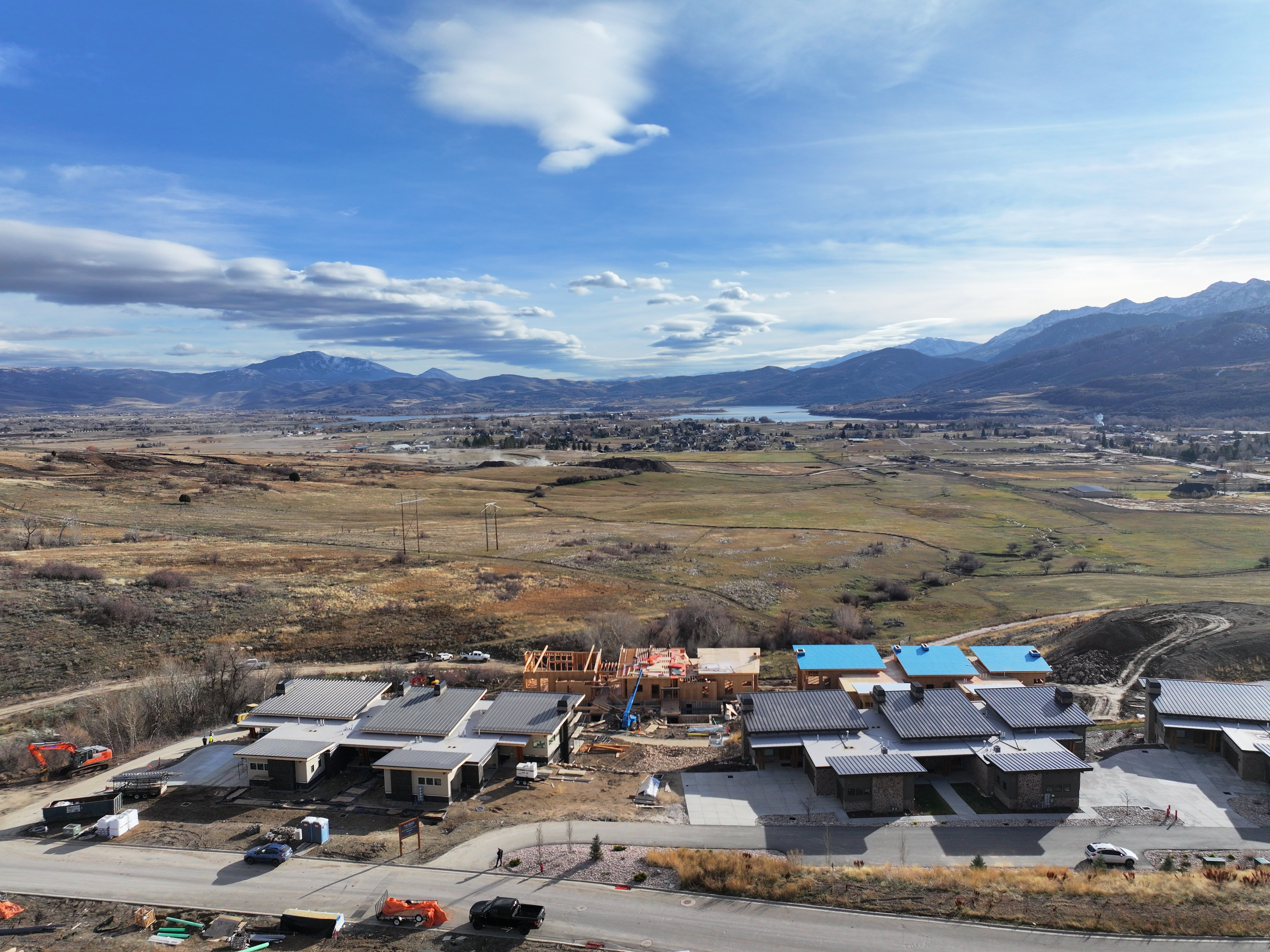 Drone views of the valley and Pineview Reservoir
