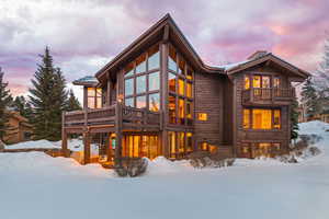 View of snow covered house