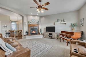 Spacious Great Room with Gas Fireplace and VIEWS!