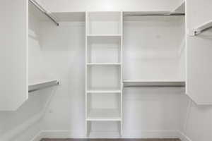 Walk in closet featuring carpet flooring